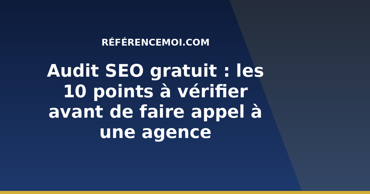 Visuel de couverture de l'article sur l'audit SEO gratuit pour les PME, Référencemoi.com